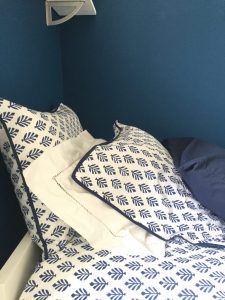 Linge de lit Housse de couette Taie d'oreiller Parure de lit en coton imprimé au block print BOOTI Bleu Royal de VILLA D'ISSI
