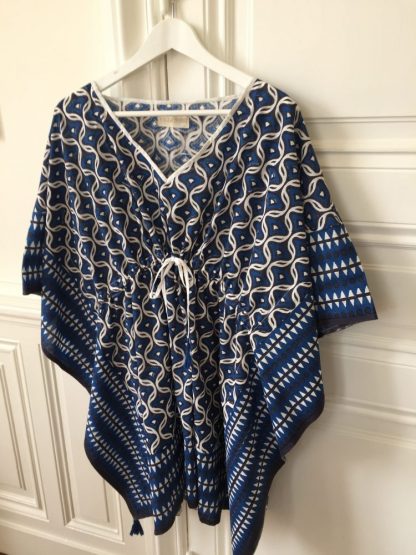Tunique Caftan Beachwear LIVIA Bleu Royal de VILLA D'ISSI