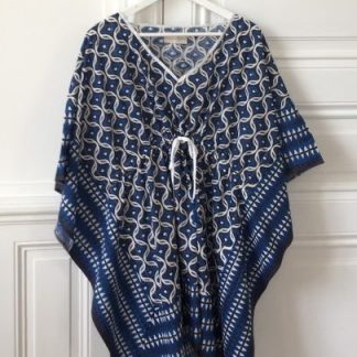 Tunique Caftan Beachwear LIVIA Bleu Royal de VILLA D'ISSI