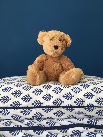 Linge de lit Housse de couette Parure de lit en coton imprimé au block print BOOTI Bleu Royal de VILLA D'ISSI
