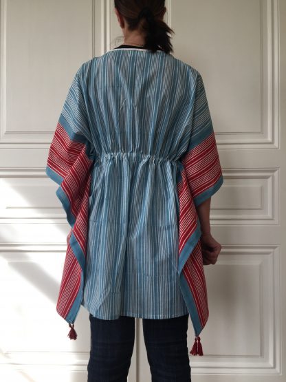 Caftan Tunique Poncho STRIPES de VILLA D'ISSI Kaftan Tunic Resort Wear STRIPES from VILLA D'ISSI