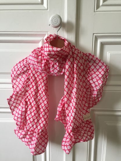 Paréo fille Foulard à volants ROSE ECLAT de VILLA D'ISSI