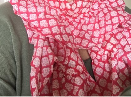 Paréo fille Foulard à volants ROSE ECLAT de VILLA D'ISSI