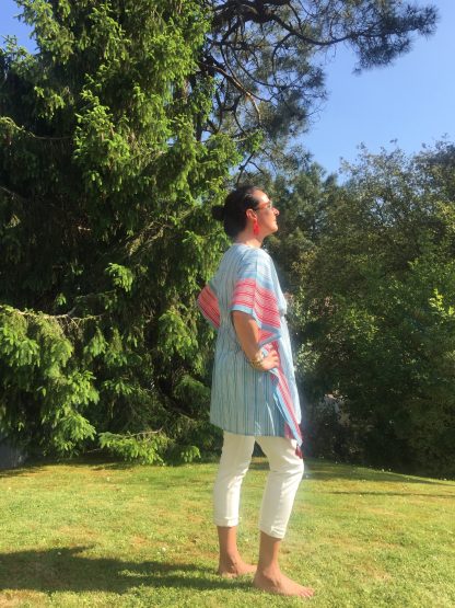 Caftan Tunique Poncho STRIPES de VILLA D'ISSI Kaftan Tunic Resort Wear STRIPES from VILLA D'ISSI