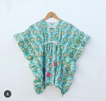 Paréo Foulard fille à volants VILLA D'ISSI Vert Fougère