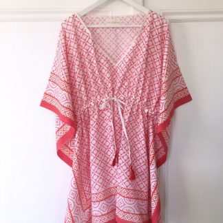 Caftan de plage chic - Robe courte bohème chic - Tunique raffinée EMMA de VILLA D’ISSI