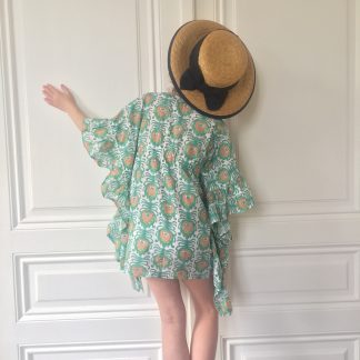 Paréo Foulard fille à volants VILLA D'ISSI Vert Fougère