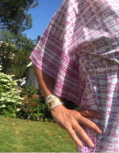 Caftan tunique de plage MIA Rose Violine - tunic kaftan beach wear resort wear MIA from VILLA D'ISSI