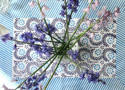 Set de table bleu et blanc ADELE de VILLA d'ISSI Placemat Tablemat from VILLA D'ISSI