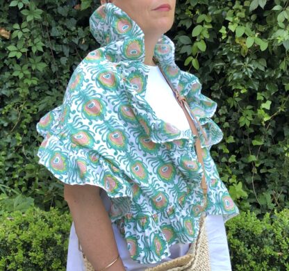 Paréo Foulard à volants VILLA D'ISSI Vert Fougère