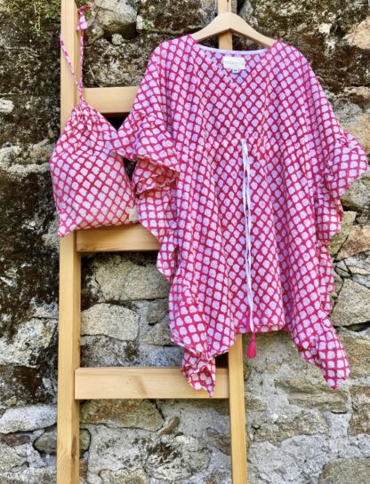 Tunique de plage Caftan pour fille ROSE ECLAT de VILLA D'ISSI