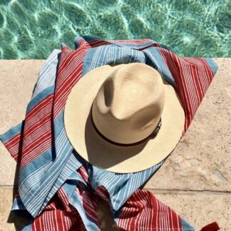 Paréo rayé étole STRIPES bleu rouge de VILLA D'ISSI Pareo Sarong Multipurpose Scarf STRIPES from VILLA D'ISSI STRIPES
