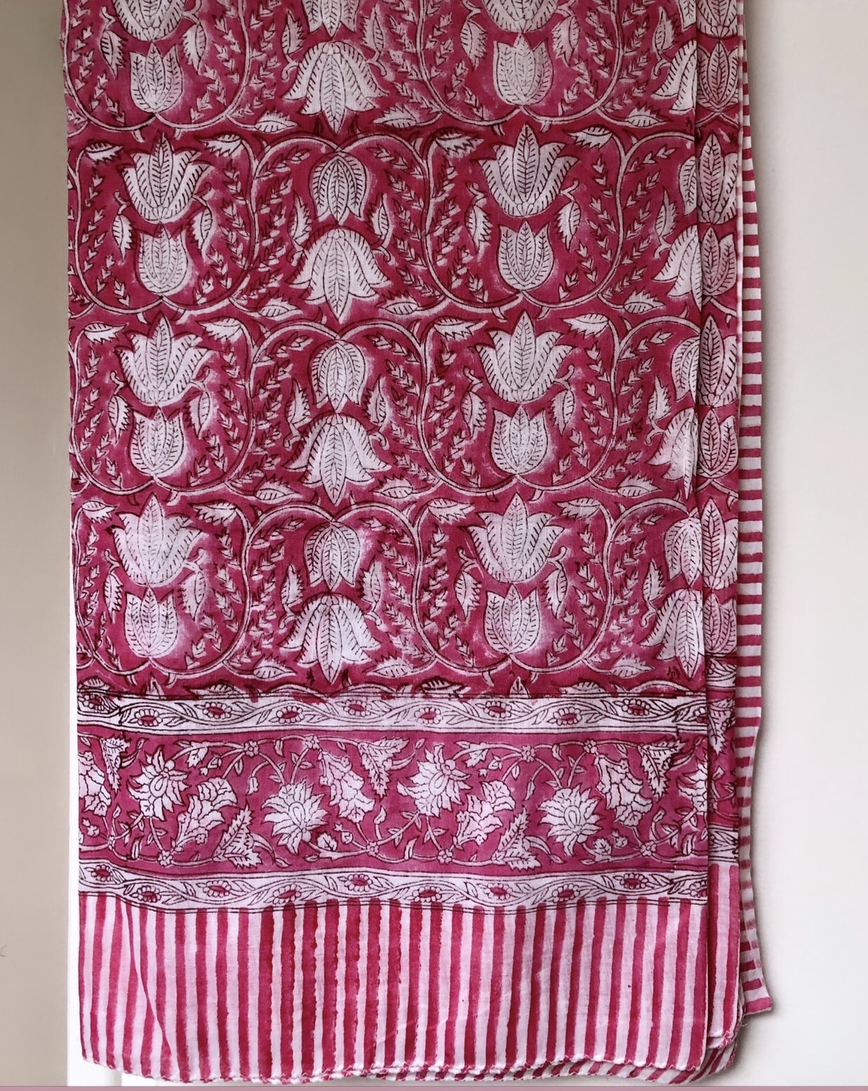 Paréo Romantique Vintage Coton Indien - 112x175cm - Châle Étole Voile - Femme Multicouleur